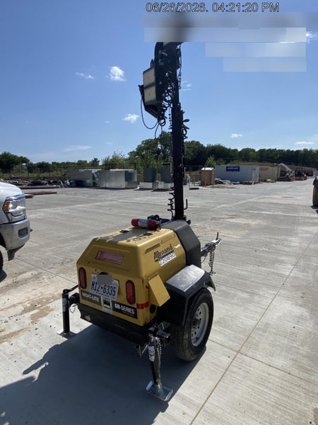 2022 Allmand NLV3GR (4) LED Light Fixture 350W, 23' Vertical Mast, 3kW Prime, Towable, Deep Sea L401, Leveling Jacks, Yanmar T4F 5.8hp