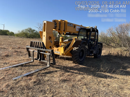 2019 JCB 512-56 109 HP w/Open ROPS, Beacon, Aux Hydraulics, Worklights, Solid Tires 60" Carriage/Forks