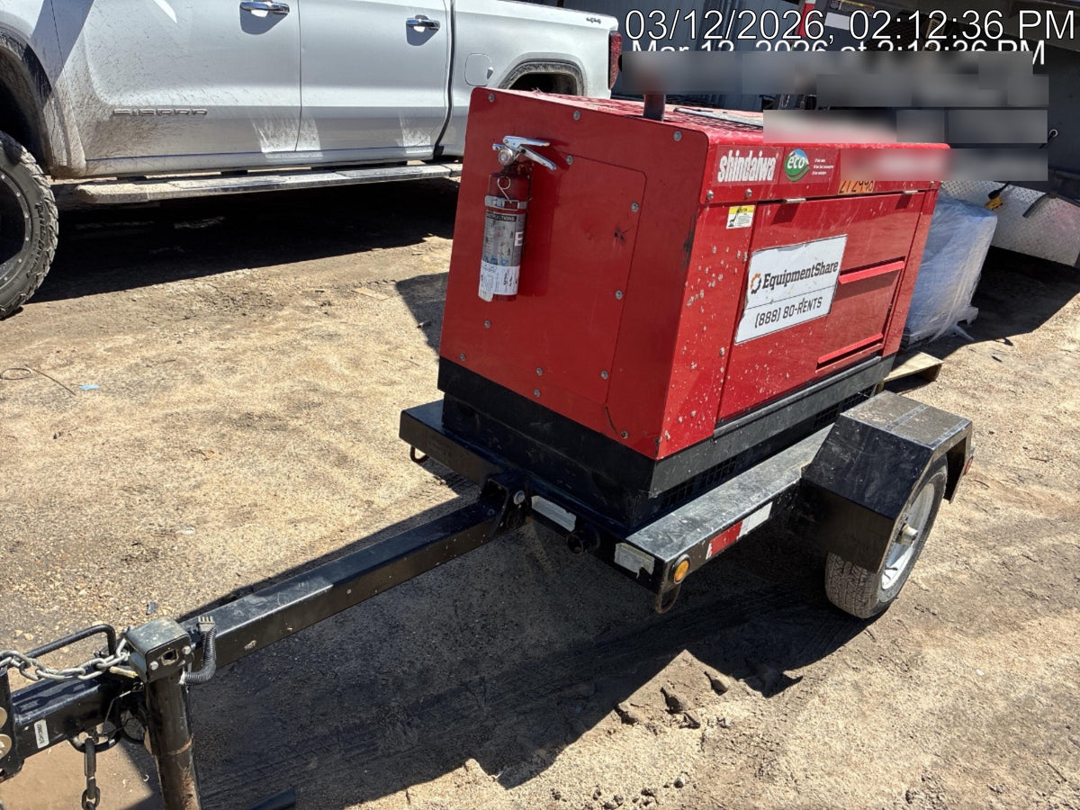 2022 Shindaiwa DGW400MDL Kubota D902 Engine, 23 HP, Dual Op Welder, Wire, Arc, Droop Stick, Tig, and CC Stick Functionality, Simulphase, 3 Phase and 1 Phase Gen Output, Single Axle NB Trlr, Slr Trckl Chrg 12V 12W, Fire Ext