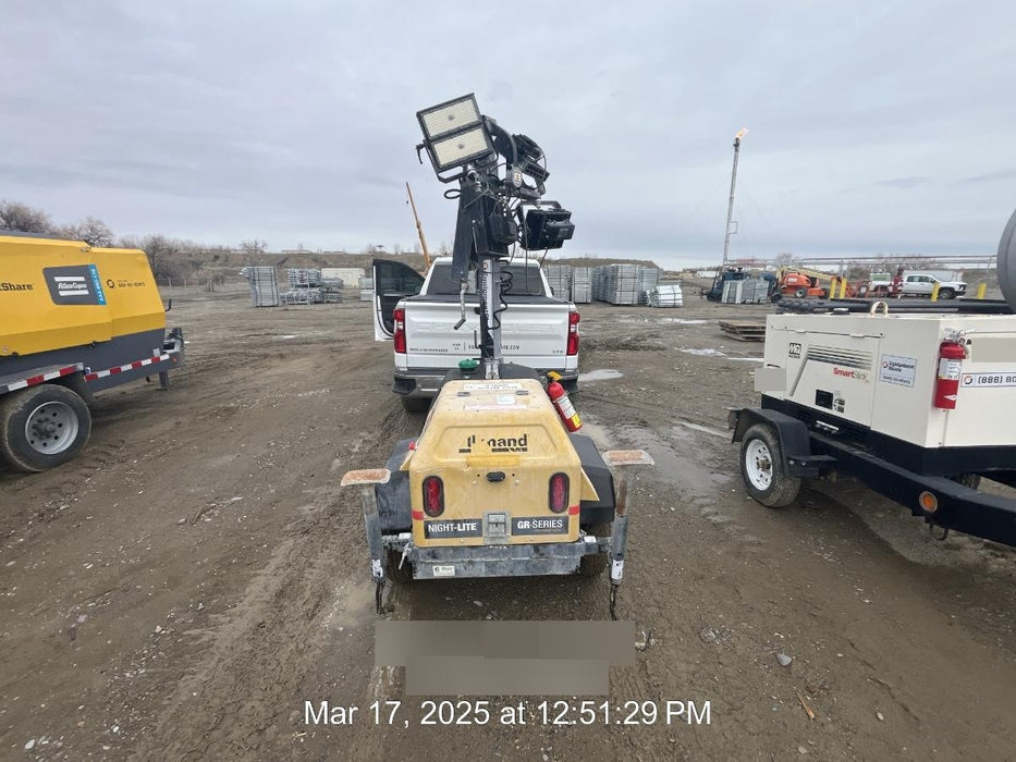 2022 Allmand NLV3GR (4) LED Light Fixture 350W, 23' Vertical Mast, 3kW Prime, Towable, ES Decals, T3