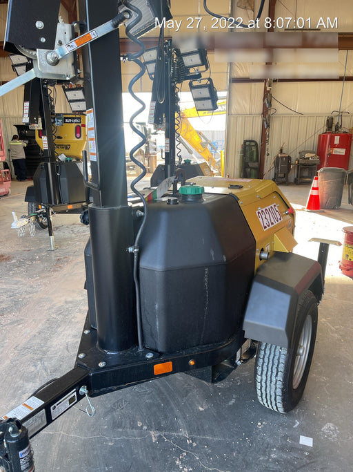 2022 Allmand NLV3GR (4) LED Light Fixture 350W, 23' Vertical Mast, 3kW Prime, Towable, Deep Sea L401, Leveling Jacks, Yanmar T4F 5.8hp