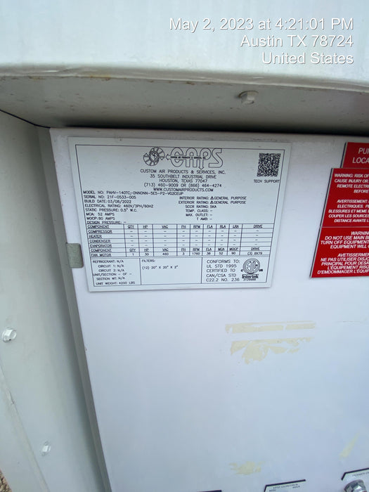 2022 CAPS PAHV-140TC-0NN0NN-5E5-P2-VG2CEUP