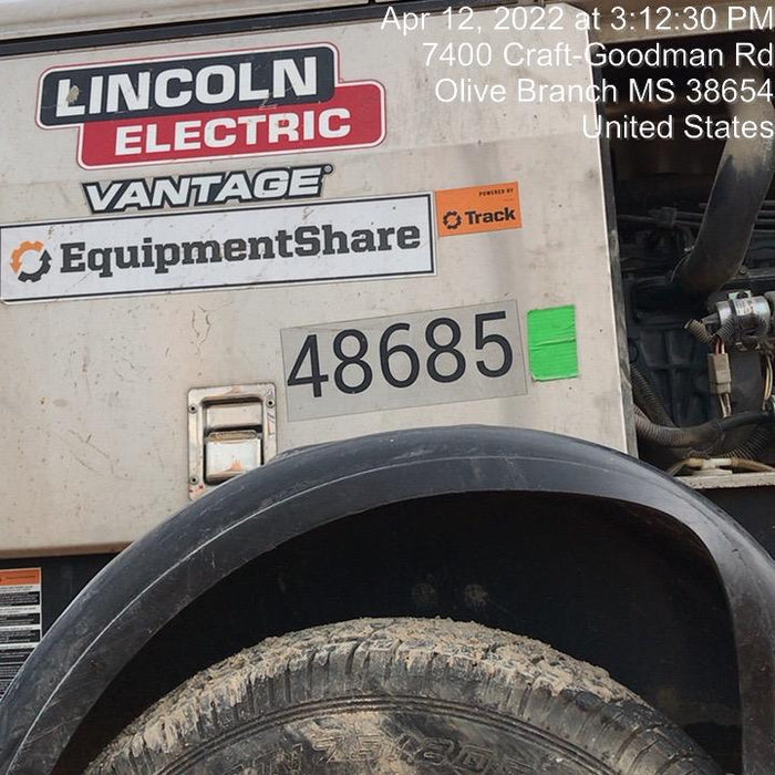 2019 Lincoln Electric Vantage 322 Ready-Pak 3, Two Wheel Trailer, Fender and Light Kit, Cable Rack