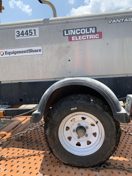 2019 Lincoln Electric Vantage 322 Welder Ready-Pak 3, Two wheel trailer, Fender and Light kit, Cable Rack