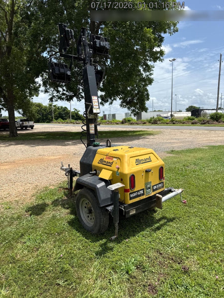 2022 Allmand NLV3GR (4) LED Light Fixture 350W, 23' Vertical Mast, 3kW Prime, Towable, Deep Sea L401, Leveling Jacks, Yanmar T4F 5.8hp