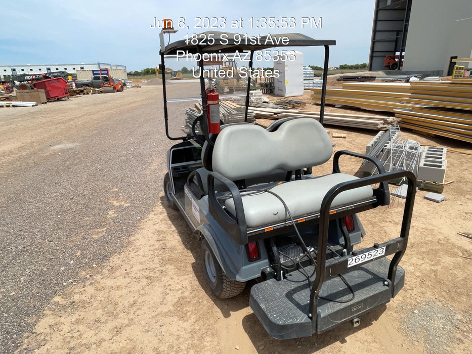 2022 Club Car CA100E Canopy, Fold down Windshield, Beacon, Back up Alarm, All-Trail Trials, HD 8 V Batteries, Trailer Hitch and Ball