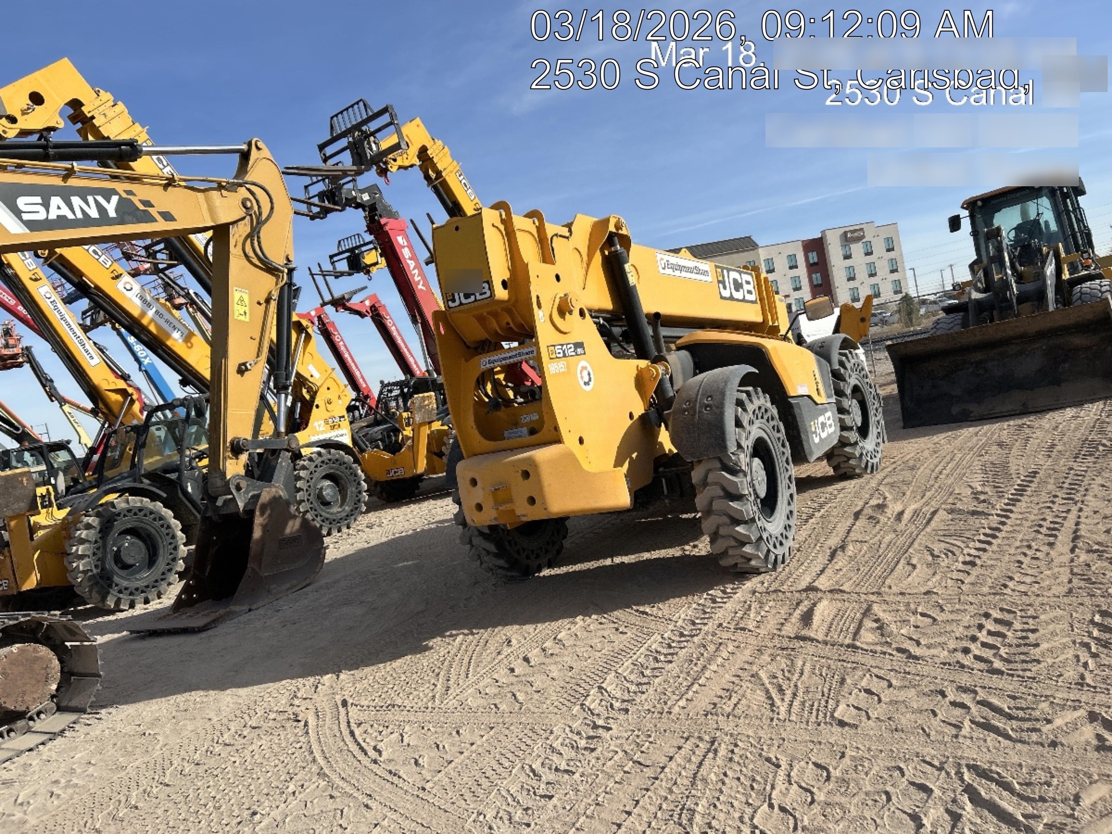 2020 JCB 512-56 Canopy, 74Hp, Solid Tires, Work Lights, Beacon, Aux Hydraulics, Back up Alarm, Lifting Eye, ES Decals