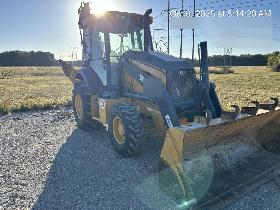 2020 John Deere 410L - Extendable Stick Cab/Heat/Air, 4WD, Extendable Stick, Pilot Controls, 2 Way Hydraulics, TAG Manual QC