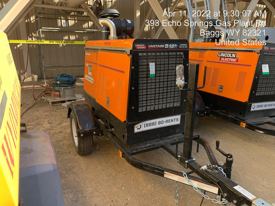 2021 Lincoln Electric Vantage 549X Ready Pak 3, ORANGE (includes trailer, cable rack, fender light kit)