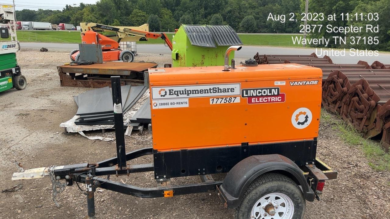 2021 Lincoln Electric Vantage 322 Vantage 322 Ready Pak 3 w/ Decals, ORANGE (includes trailer, cable rack, fender light kit) NO Telematics