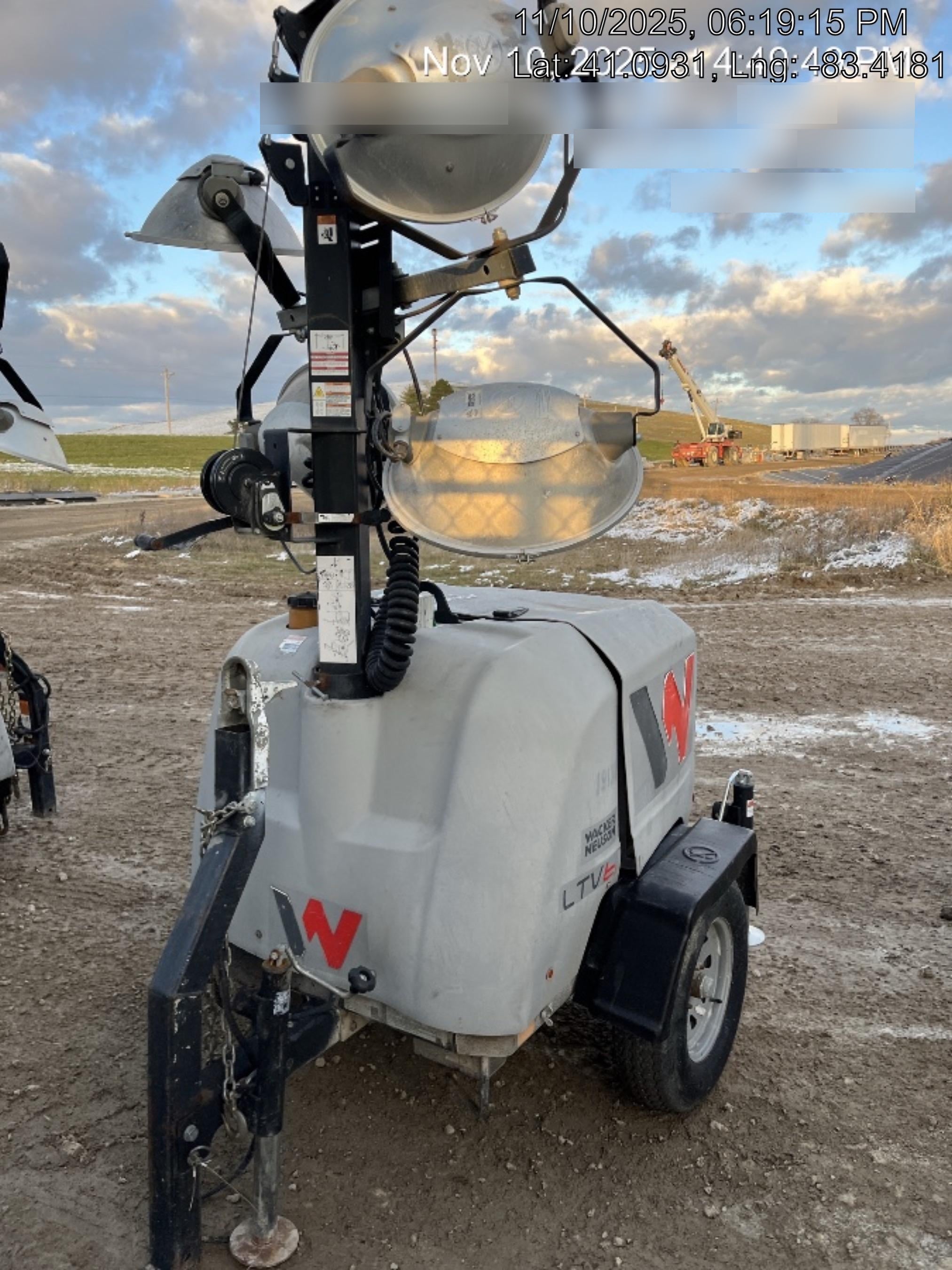 2018 Wacker Neuson LTV6L-MH Wacker Neuson LTV6L Mobile Light Tower w/Fuel Level Sensor Installed