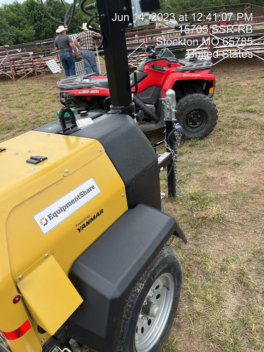 2022 Allmand NLV3GR (4) LED Light Fixture 350W, 23' Vertical Mast, 3kW Prime, Towable, ES Decals, T3