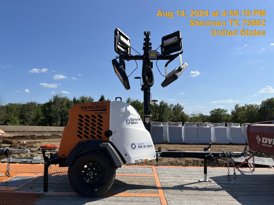 2024 Generac MLT2 Diesel, Flex Switch 120V Input, Powerzone Controller, 
(4) 320W LED Lights, 4kW Generator, 39.9 Gal Fuel Tank, 2" Ball, T3