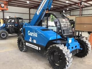 2019 Genie GTH-5519 Cab/Heat/AC, Solid RT Tires, LED Work Lights, Beacon 48" Carriage, 48" Forks
