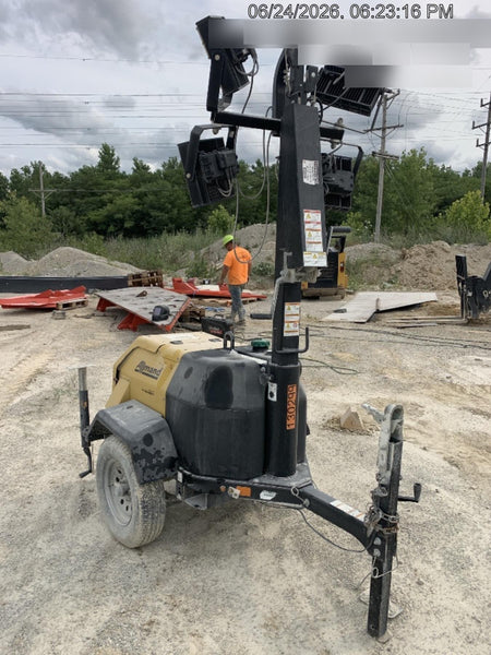 2021 Allmand NLV3GR (4) LED Light Fixture 350W, 23' Vertical Mast, 3kW Prime, Towable, Deep Sea L401, Leveling Jacks, Yanmar T4F 5.8hp