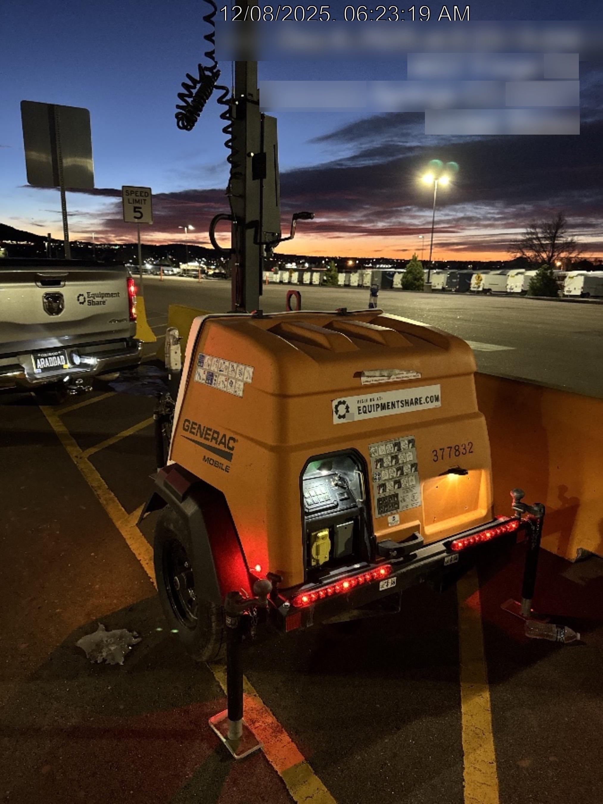2023 Generac MLT2 Diesel, Flex Switch 120V Input, Powerzone Controller, 
(4) 320W LED Lights, 4kW Generator, 39.9 Gal Fuel Tank, 2" Ball, T3