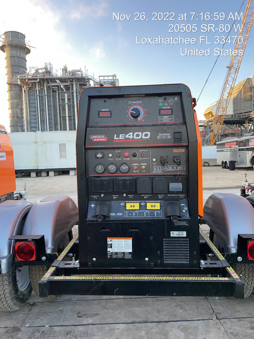 2022 Lincoln Electric LE400 Kubota V1505, Trlr, Cable Rack, Light Kit, ES Decals, T3