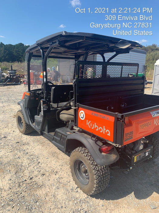 2021 Kubota RTV-X1140W-H Plastic Canopy, Windshield Acrylic Clear, LED Strobe Light, Wire Harness Kit, Back up Alarm