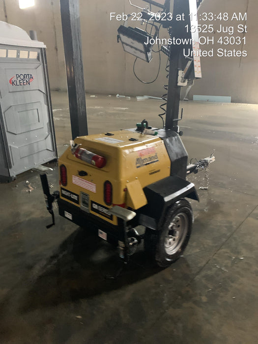 2022 Allmand NLV3GR (4) LED Light Fixture 350W, 23' Vertical Mast, 3kW Prime, Towable, ES Decals, T3