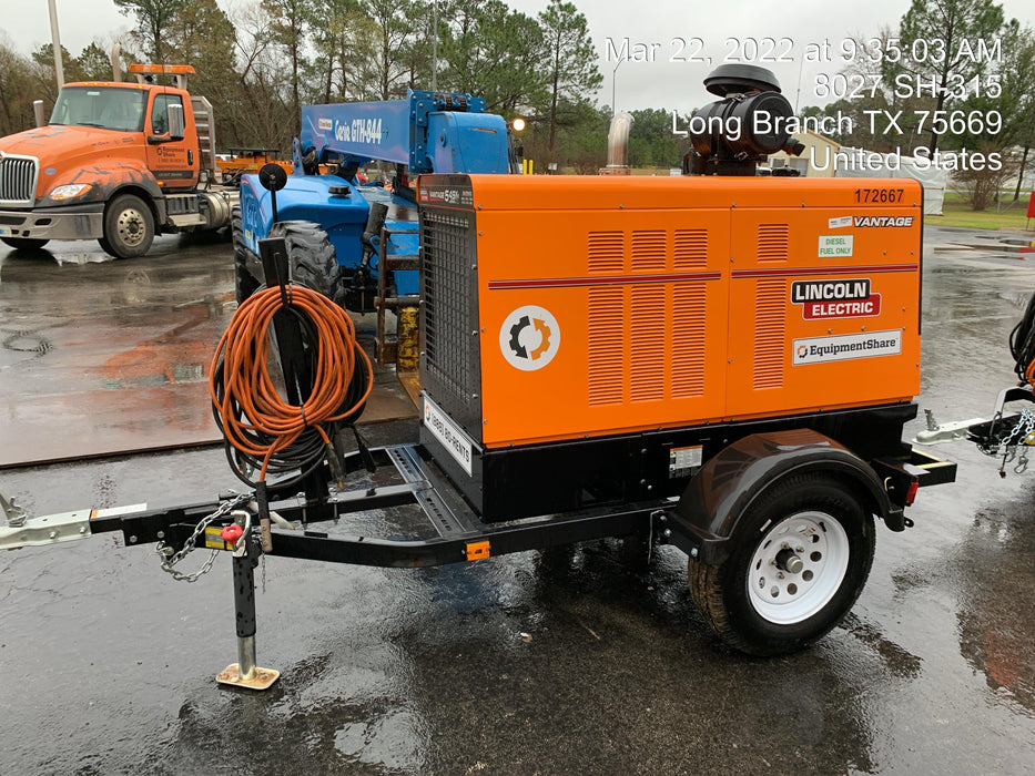 2021 Lincoln Electric Vantage 549X Ready Pak 3, ORANGE (includes trailer, cable rack, fender light kit)