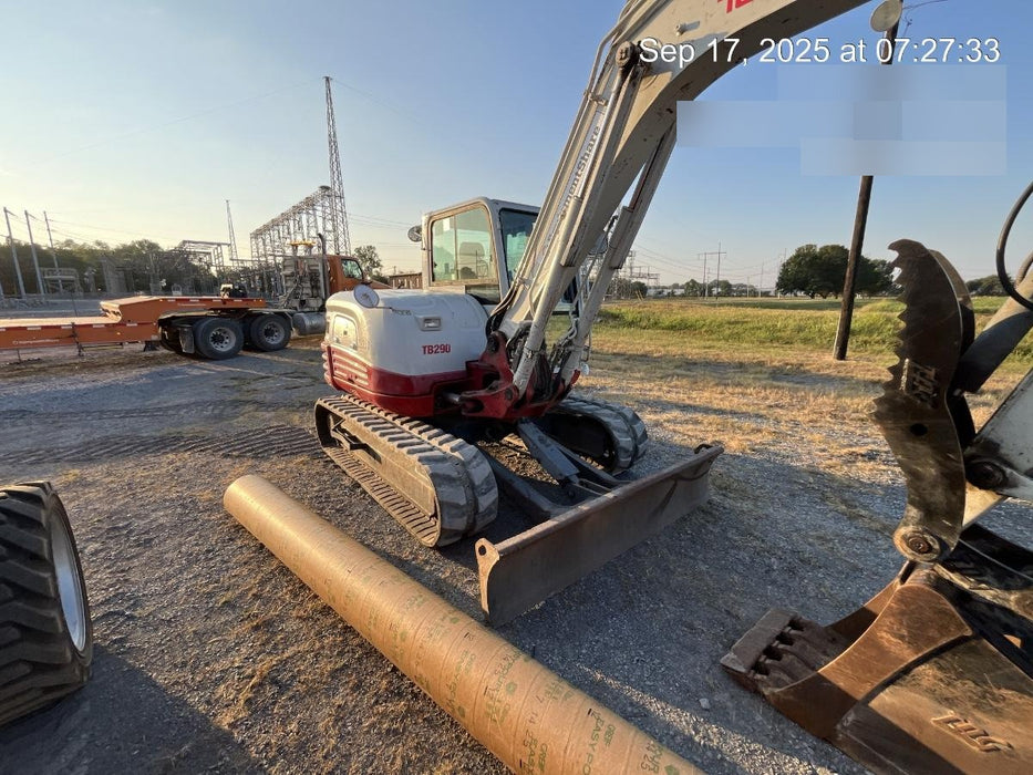 2019 Takeuchi TB290 Takeuchi TB290 Cab/Heat/AC w/Rubber Tracks, Auxiliary Hydraulics, Dozer Blade, Manual QC, 18/24/36" Buckets, Hydraulic Thumb Installed