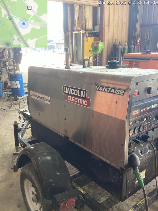 2019 Lincoln Electric Vantage 322 Ready-Pak 3, Two Wheel Trailer, Fender and Light Kit, Cable Rack