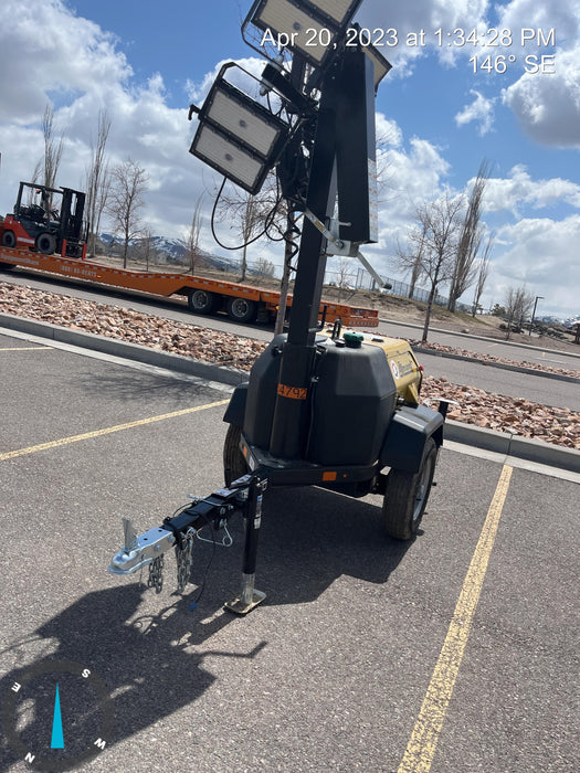 2022 Allmand NLV3GR (4) LED Light Fixture 350W, 23' Vertical Mast, 3kW Prime, Towable, ES Decals, T3