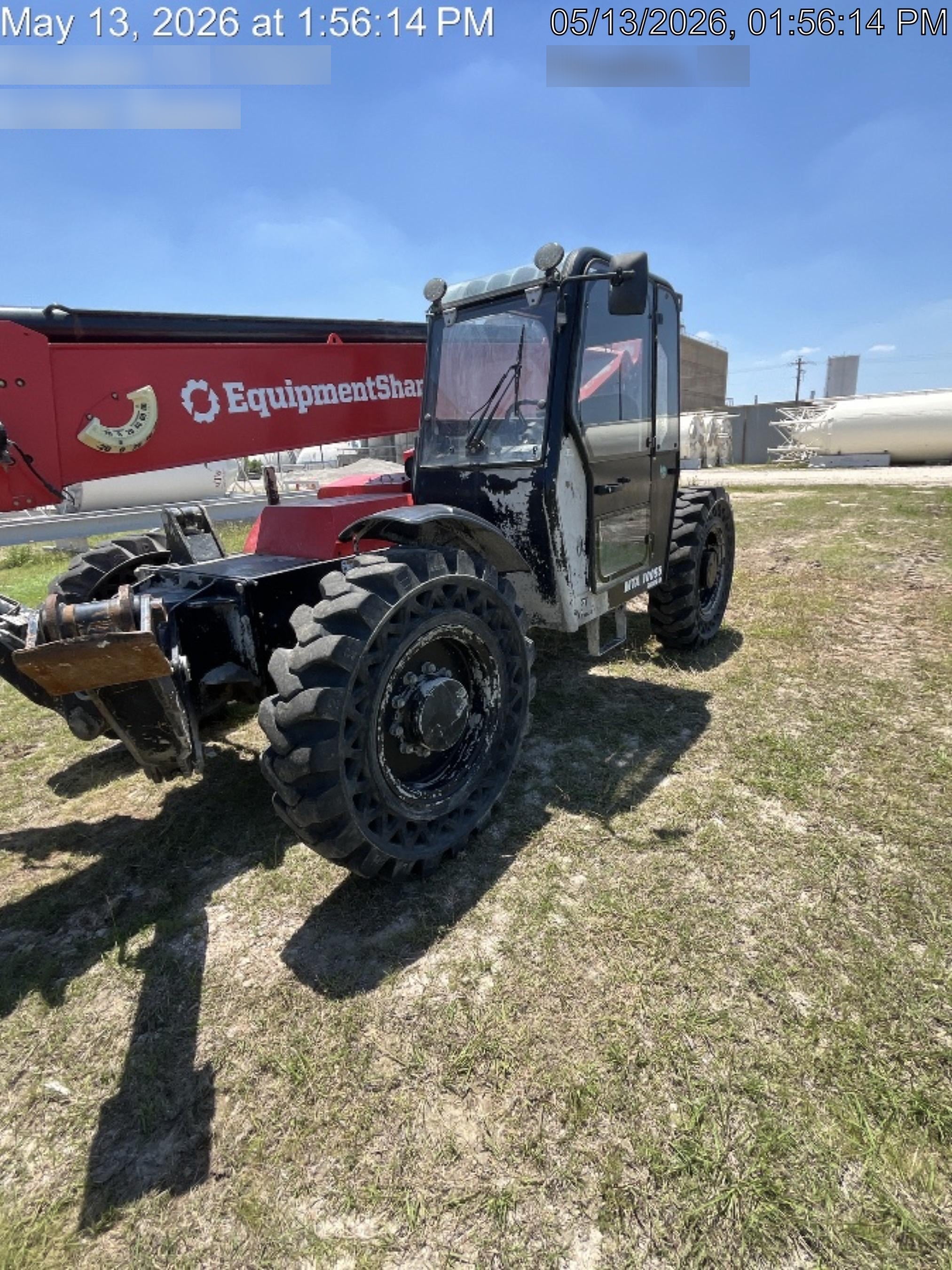 2019 Manitou MTA10055 Cab/Heat/Air, 120 HP, Solid Tires, Work Lights, Lift Hook, Auxiliary Hydraulics 66" Carriage and 60" Forks