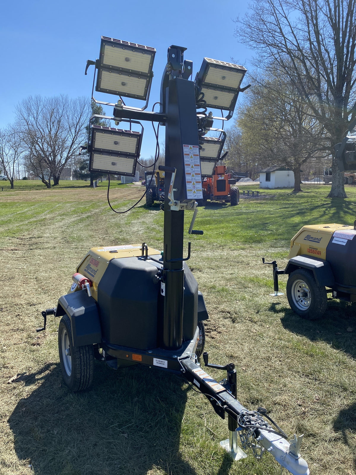 2022 Allmand NLV3GR (4) LED Light Fixture 350W, 23' Vertical Mast, 3kW Prime, Towable, ES Decals, T3