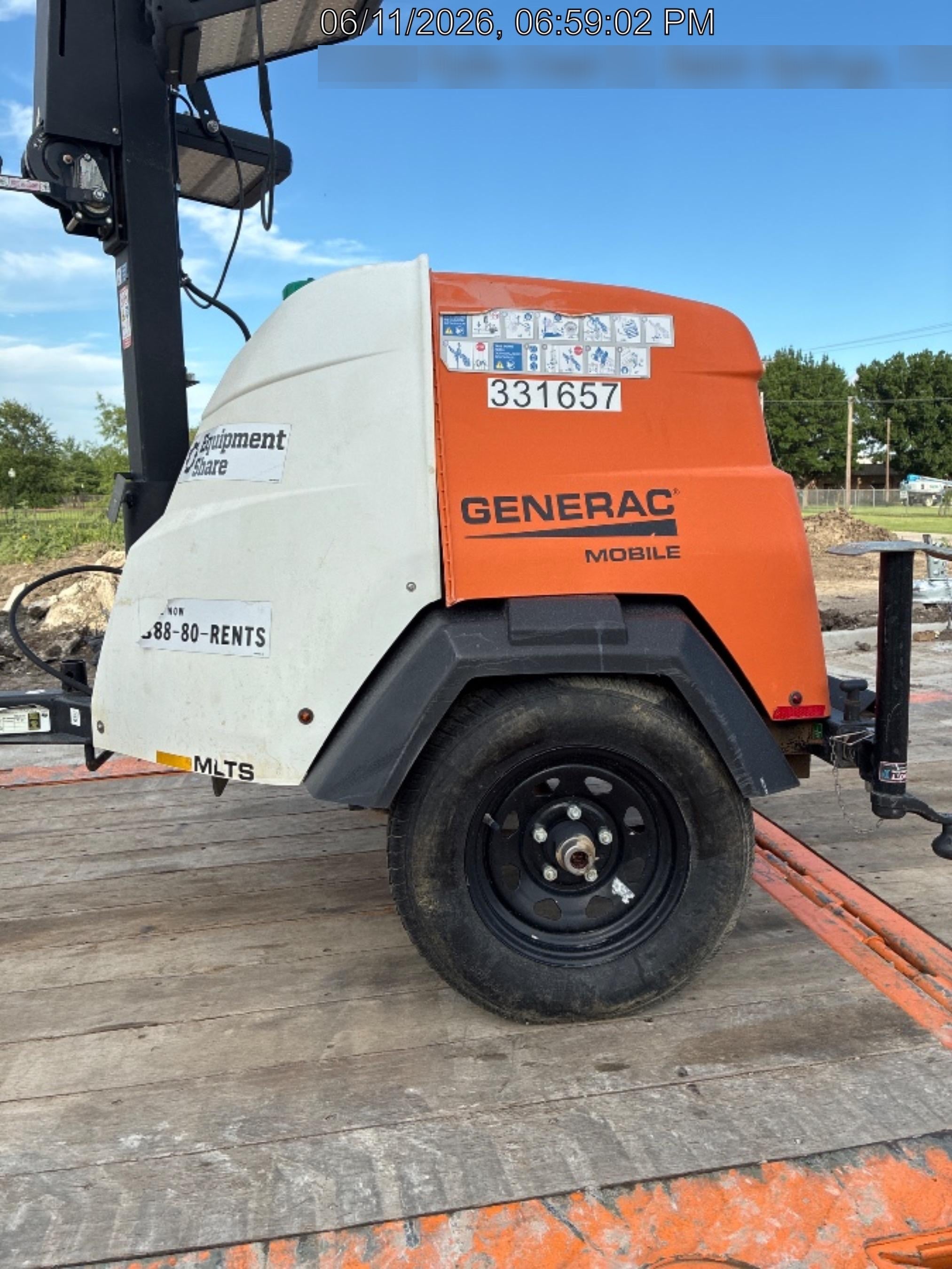 2023 Generac MLT2 Diesel, Flex Switch 120V Input, Powerzone Controller, (4) 320W LED Lights, 4kW Generator, 39.9 Gal Fuel Tank, 2" Ball, T3