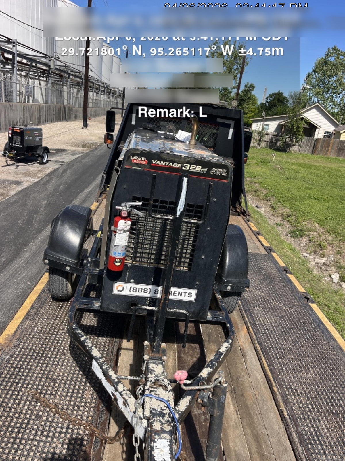 2019 Lincoln Electric Vantage 322 Ready-Pak 3, Two Wheel Trailer, Fender and Light Kit, Cable Rack