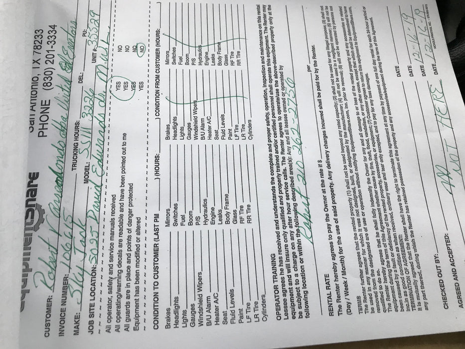 2019 Skyjack SJIII-3226 Standard Options, Trojan Batteries