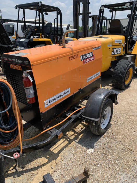 2021 Lincoln Electric Vantage 322 Vantage 322 Ready Pak 3 w/ Decals, ORANGE (includes trailer, cable rack, fender light kit) NO Telematics