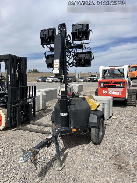 2022 Allmand NLV3GR (4) LED Light Fixture 350W, 23' Vertical Mast, 3kW Prime, Towable, Deep Sea L401, Leveling Jacks, Yanmar T4F 5.8hp
