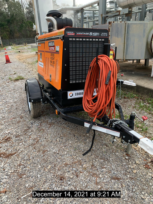 2021 Lincoln Electric Vantage 549X Ready Pak 3, ORANGE (includes trailer, cable rack, fender light kit)