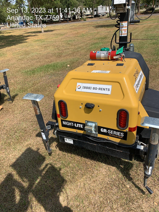 2022 Allmand NLV3GR (4) LED Light Fixture 350W, 23' Vertical Mast, 3kW Prime, Towable, Deep Sea L401, Leveling Jacks, Yanmar T4F 5.8hp