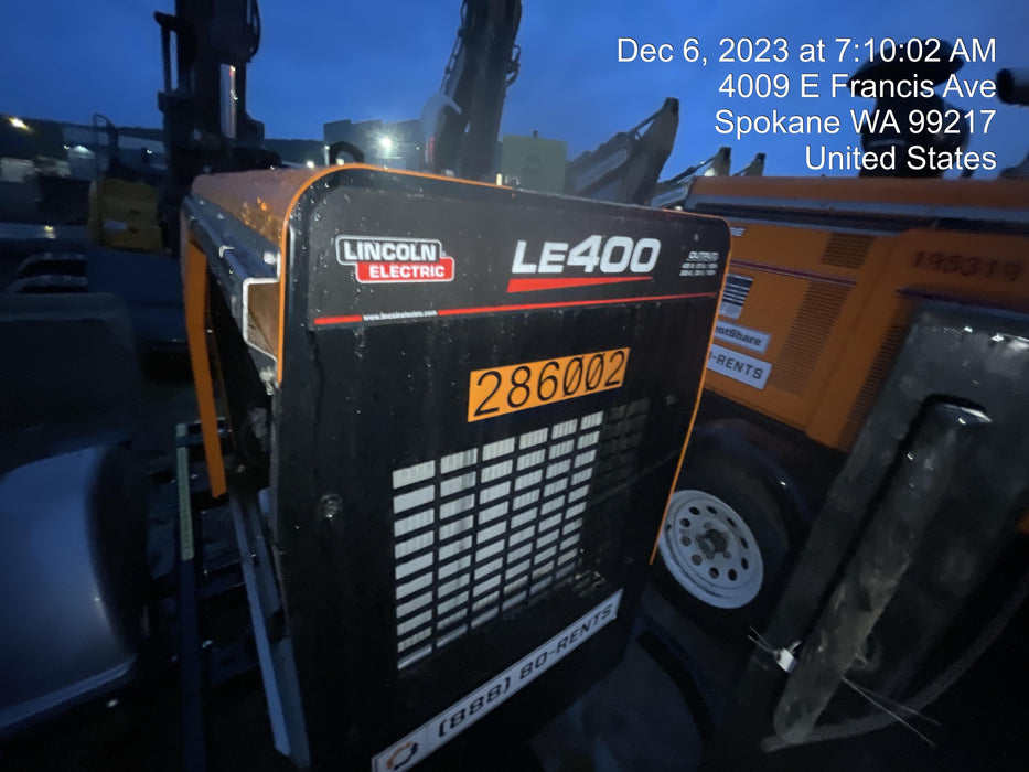 2022 Lincoln Electric LE400 Kubota V1505, Trlr, Cable Rack, Light Kit, ES Decals, T3