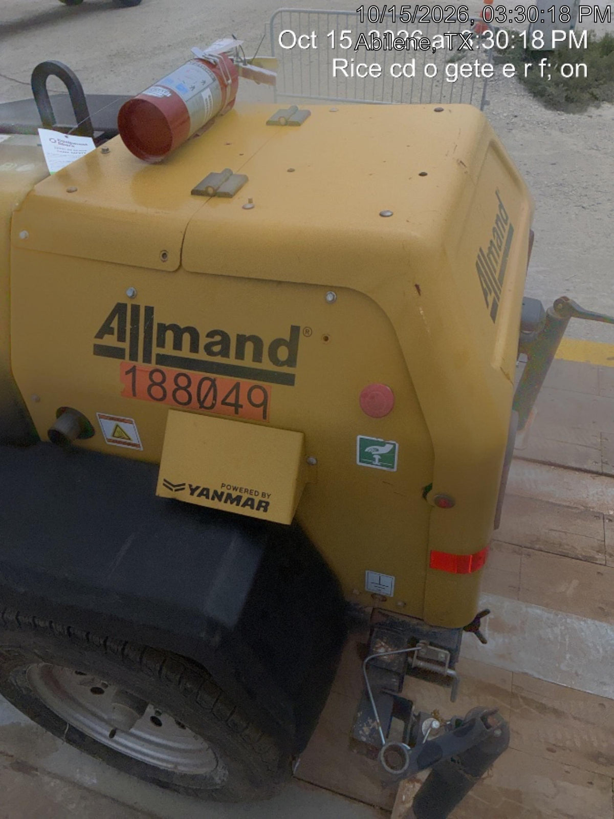 Allmand NLV3GR (4) LED Light Fixture 350W, 23' Vertical Mast, 3kW Prime, Towable, Deep Sea L401, Leveling Jacks, Yanmar T4F 5.8hp