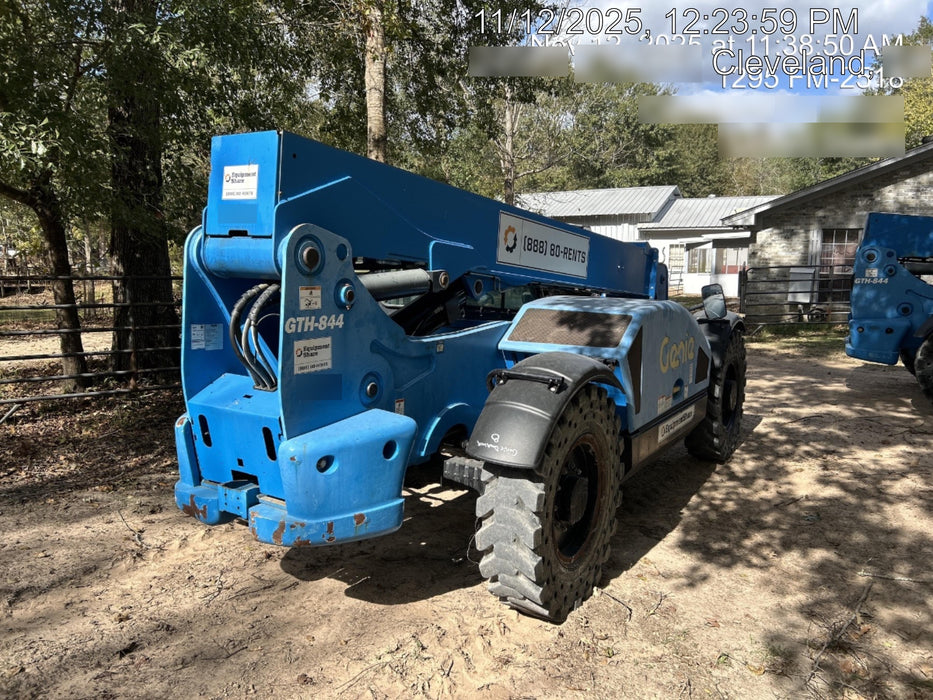2019 Genie GTH-844 Cab/Heat/AC, Solid RT Tires, LED Work Lights, Beacon 60" QA Carriage, 48" Forks