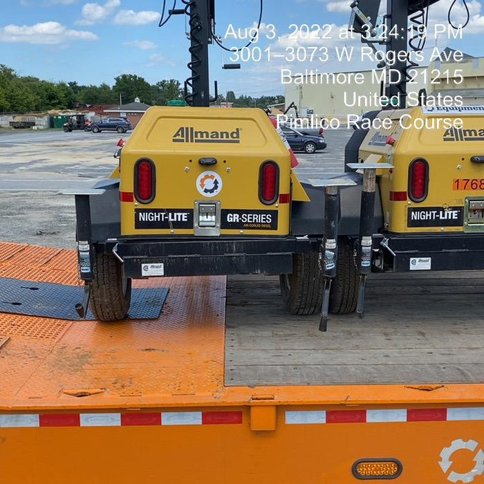 2021 Allmand NLV3GR (4) LED Light Fixture 350W, 23' Vertical Mast, 3kW Prime, Towable, Deep Sea L401, Leveling Jacks, Yanmar T4F 5.8hp