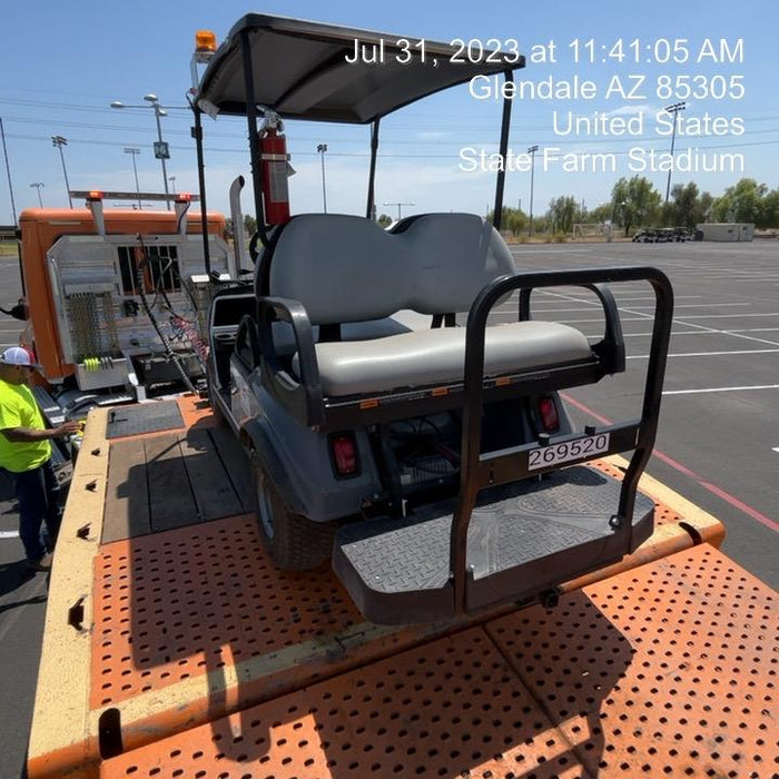 2022 Club Car CA100E Canopy, Fold down Windshield, Beacon, Back up Alarm, All-Trail Trials, HD 8 V Batteries, Trailer Hitch and Ball