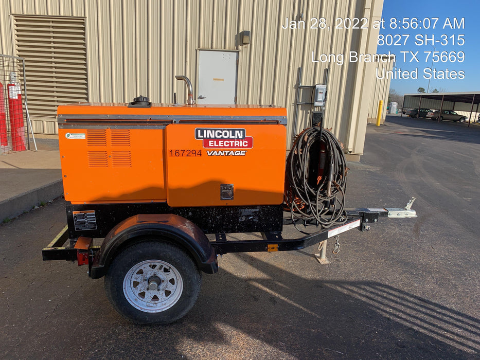 2021 Lincoln Electric Vantage 322 Vantage 322 Ready Pak 3 w/ Decals, ORANGE (includes trailer, cable rack, fender light kit) NO Telematics