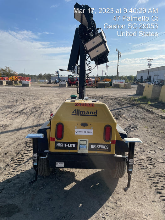 2022 Allmand NLV3GR (4) LED Light Fixture 350W, 23' Vertical Mast, 3kW Prime, Towable