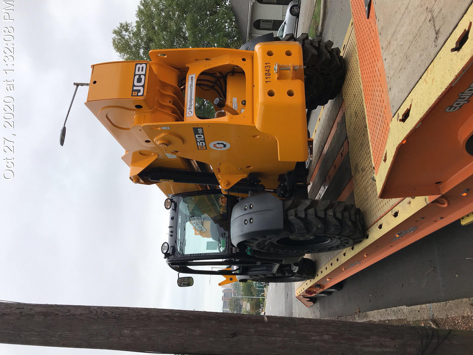 2020 JCB 510-56 Canopy, Solid Tires, Work Lights, Beacon, Aux Hydraulics, Back up Alarm, Lifting Eye, ES Decals
