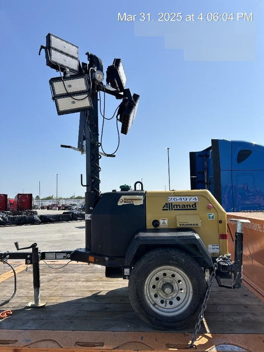 2022 Allmand NLV3GR (4) LED Light Fixture 350W, 23' Vertical Mast, 3kW Prime, Towable, ES Decals, T3