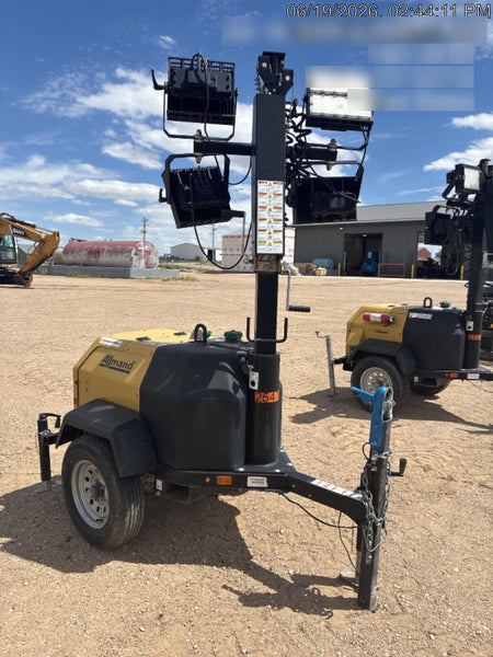 2022 Allmand NLV3GR (4) LED Light Fixture 350W, 23' Vertical Mast, 3kW Prime, Towable, ES Decals, T3