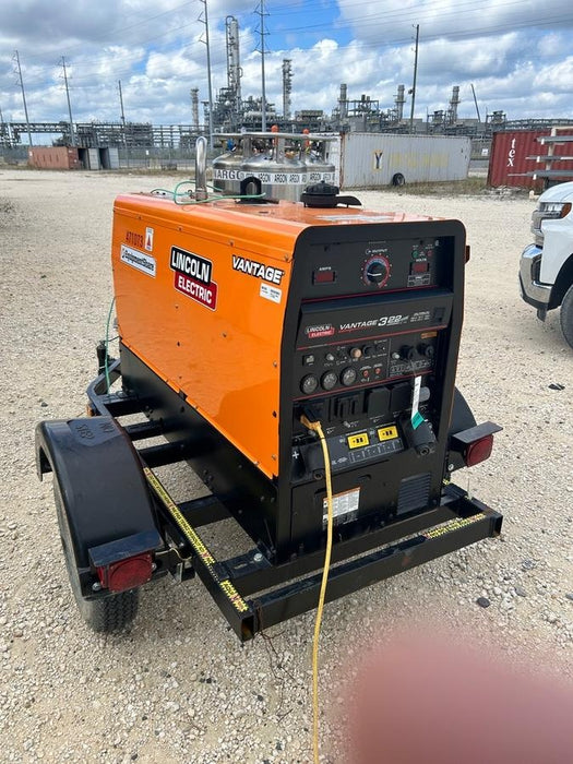 2024 Lincoln Electric Vantage 322 Welder Ready-Pak 3, Two wheel trailer, Fender and Light kit, Cable Rack, Orange