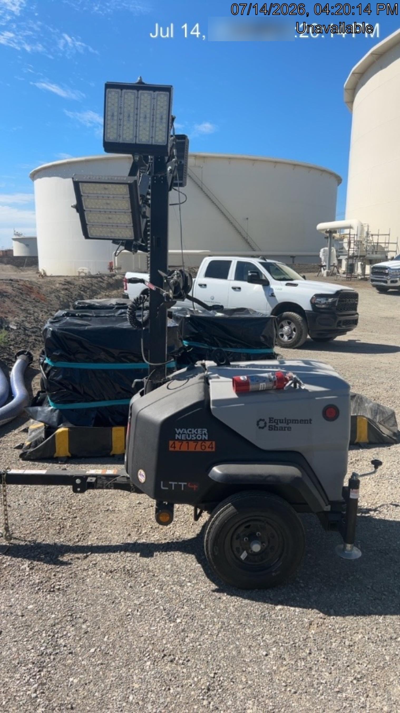 2024 Wacker Neuson LTT4 Diesel, Kohler KDW702, Deep Sea Controller, Auto Start, LED 320W, Bypass Outlet, T3