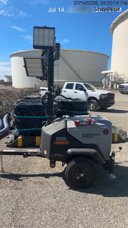 2024 Wacker Neuson LTT4 Diesel, Kohler KDW702, Deep Sea Controller, Auto Start, LED 320W, Bypass Outlet, T3