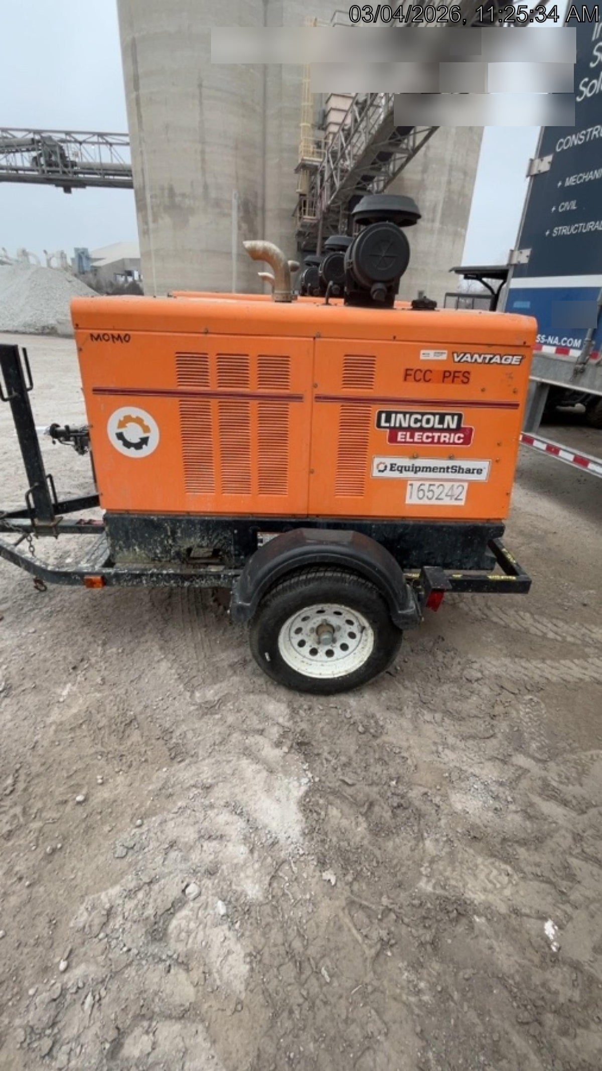 2021 Lincoln Electric Vantage 549X Ready Pak 3, ORANGE (includes trailer, cable rack, fender light kit)